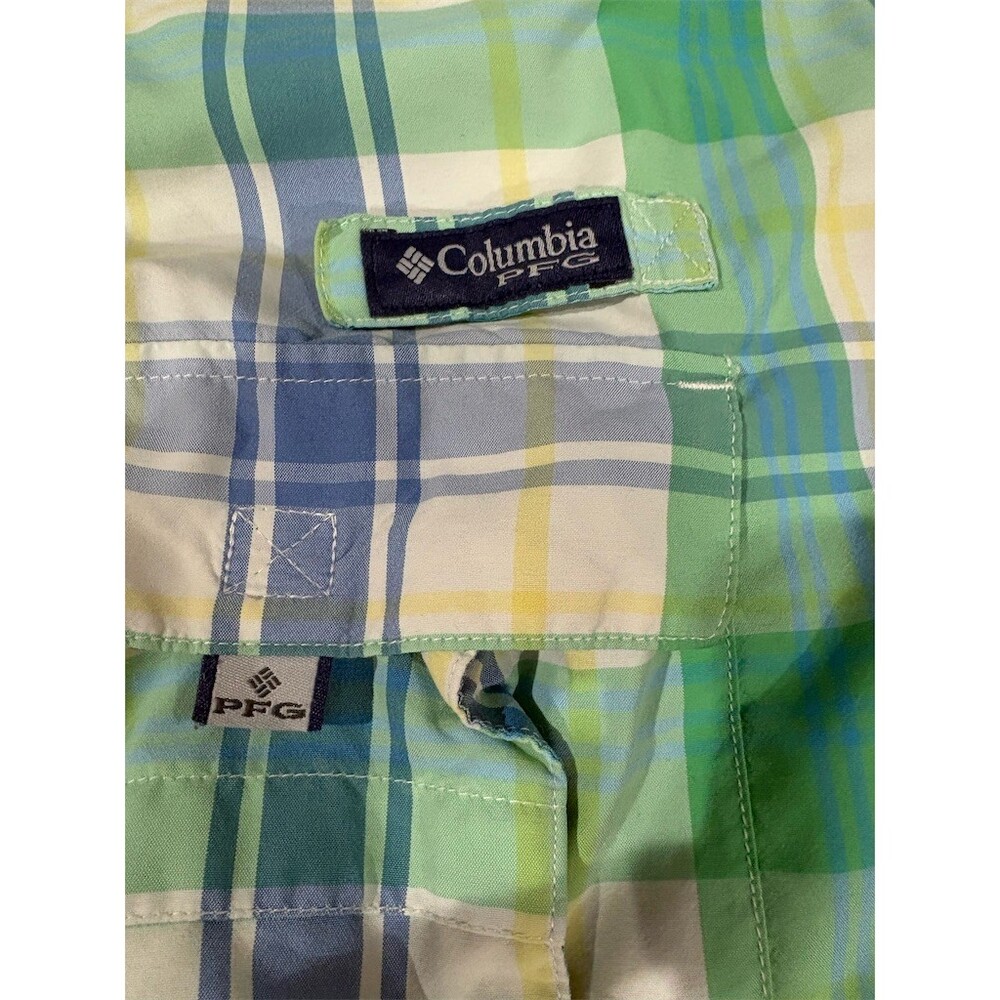 Columbia PFG Super Bahama Shirt Mens L Plaid Short Sleeve Vented Fishing - Picture 8 of 10